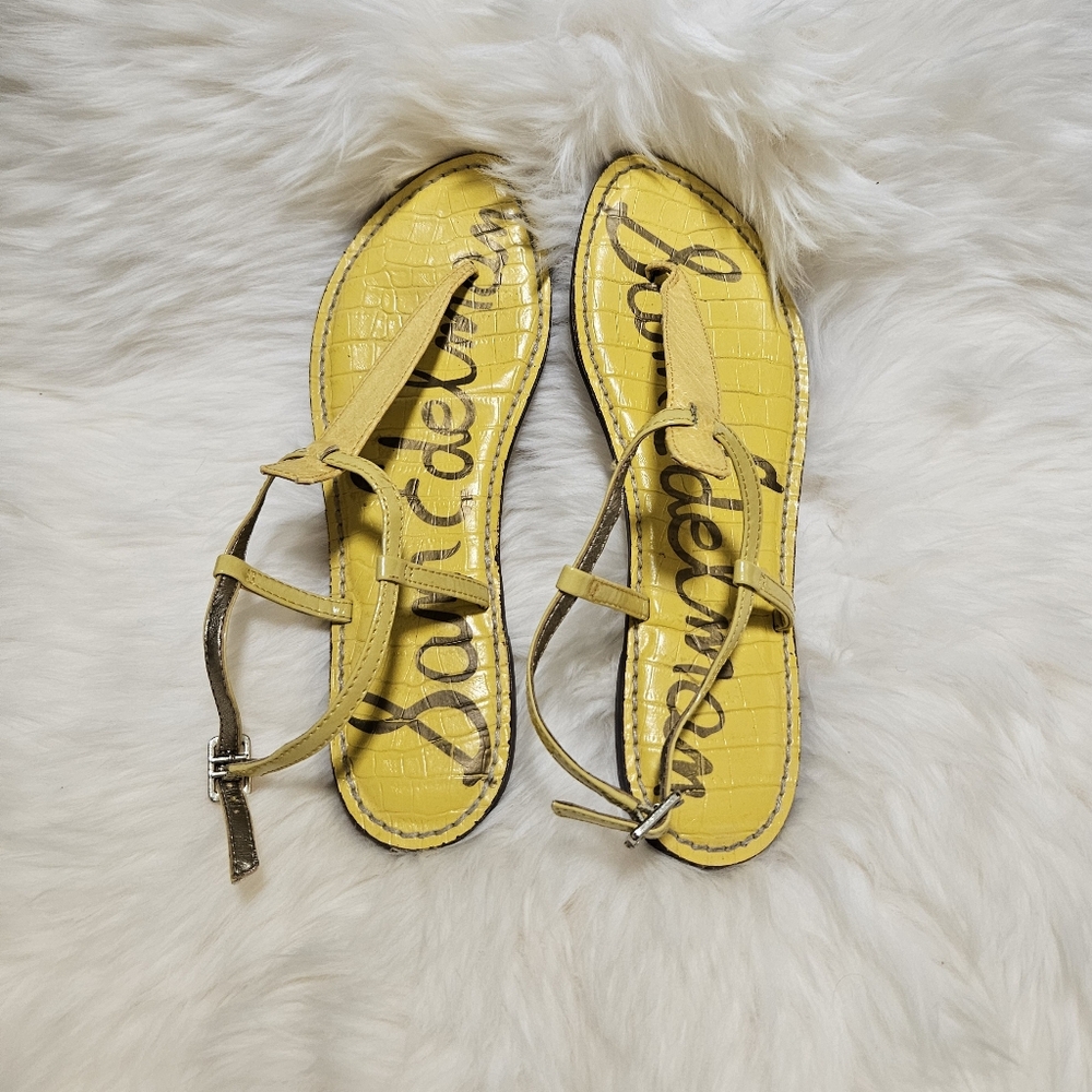 Sam Edelman Gigi Thong Yellow Sandals, 8.5